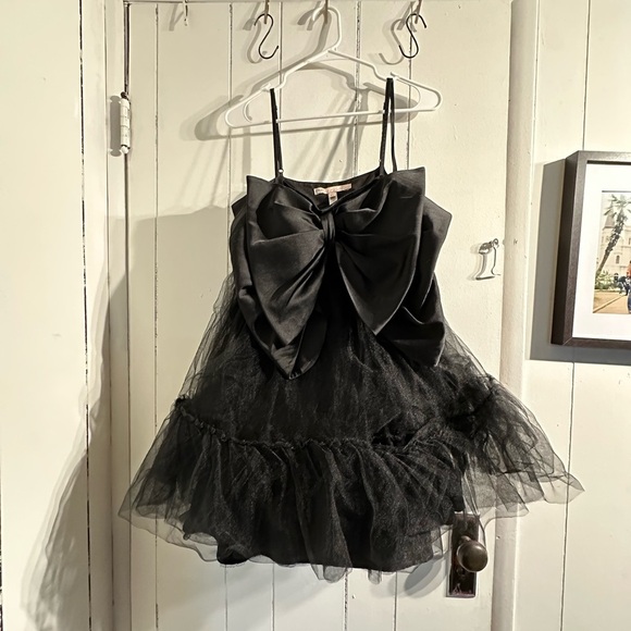 ANTHROPOLOGIE HUTCH Black Tulle Dress with Bow - Picture 1 of 5